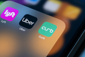 Lyft Uber and Curb ridesharing app