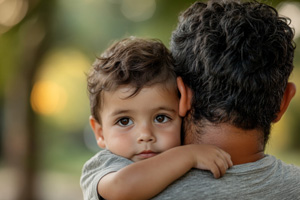 dad holds his son